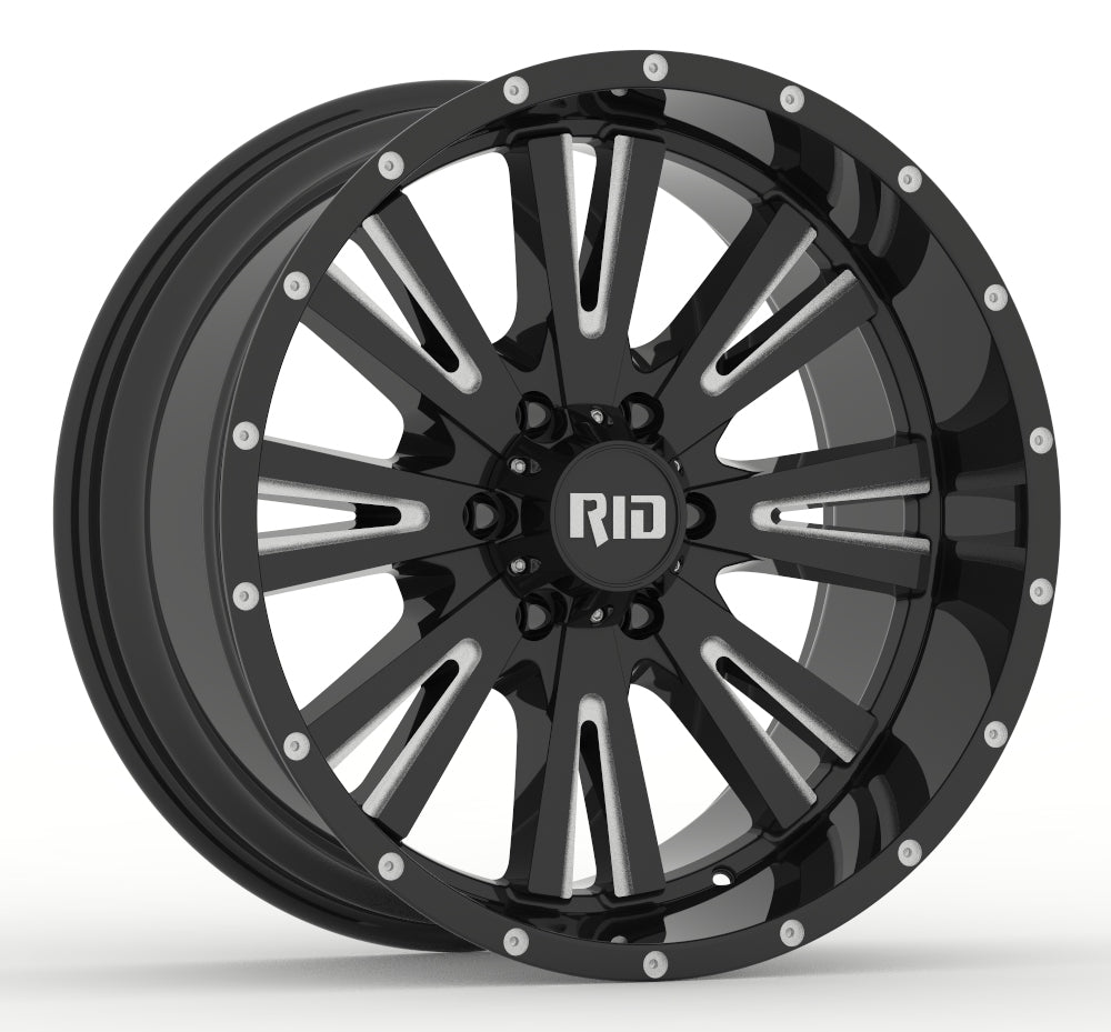 4x rims RID R03 10×20 ET-19 6×135 | glossy black/milled spokes