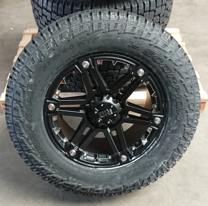 4x Felgen RID R01 9x17 ET25 6x139,7 + 4x Reifen Pirelli Scorpion AT+ 275/65/17