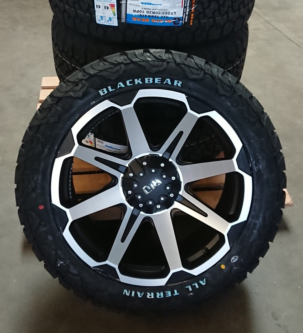 4x rims RID R05 9x20 ET20 5x120 + 4x tires Black Bear MT 265/50/20